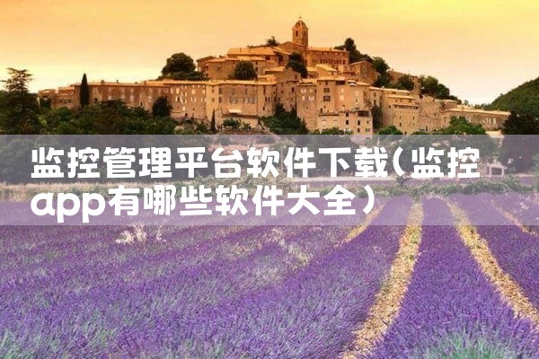 监控管理平台软件下载