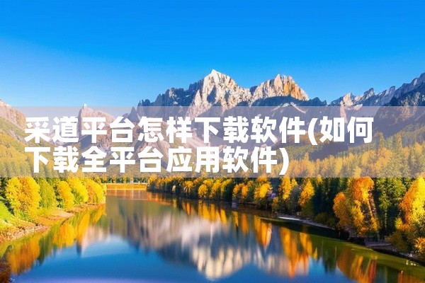 采道平台怎样下载软件