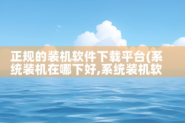正规的装机软件下载平台